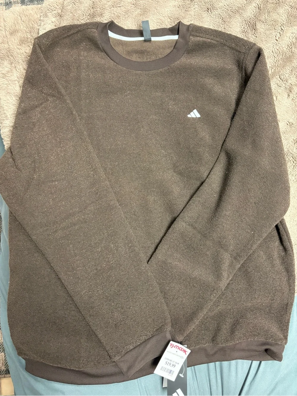 adidas Men’s Chocolate Brown Crewneck Sweatshirt